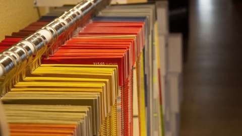 Stoffmuster in der Ausstellung von Schmich in Edingen-Neckarhausen