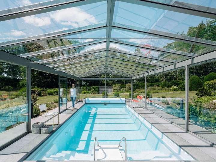 Glashaus aus Poolüberdachung